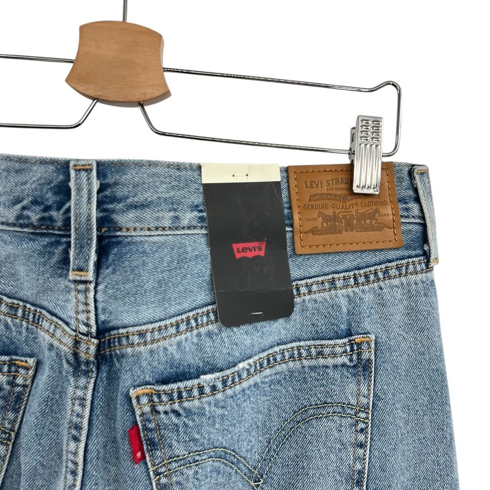 Levi's Ankle Column Skirt Please Hold Medium Wash Denim Slit Womens 31 - Picture 11 of 16